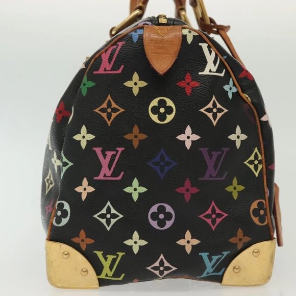 LOUIS VUITTON Monogram Multicolor Speedy 30 Hand Bag Black M92642 LV Auth fm4819 - Picture 6 of 16